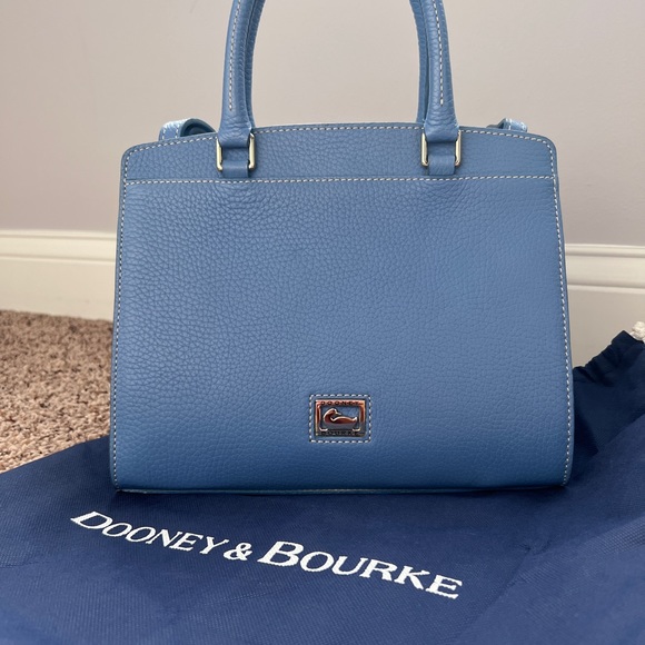 Dooney & Bourke Handbags - Dooney & Bourke blue pebble leather satchel handbag